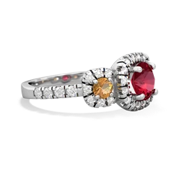 Lab Ruby Regal Halo 14K White Gold ring R5350