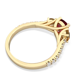 Lab Ruby Pave Trellis 14K Yellow Gold ring R5500