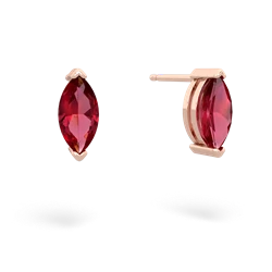 Lab Ruby 8X4mm Marquise Stud 14K Rose Gold earrings E1701