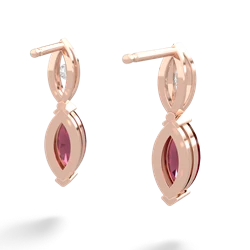 Lab Ruby Marquise Drop 14K Rose Gold earrings E5333