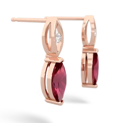 Lab Ruby Marquise Drop 14K Rose Gold earrings E5333