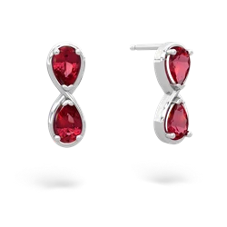 Lab Ruby Infinity 14K White Gold earrings E5050