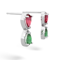 Lab Ruby Infinity 14K White Gold earrings E5050