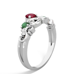 Lab Ruby Crown Keepsake 14K White Gold ring R5740