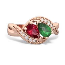 Lab Ruby Summer Winds 14K Rose Gold ring R5342