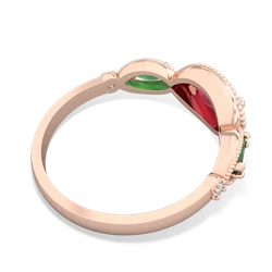 Lab Ruby Milgrain Marquise 14K Rose Gold ring R5700