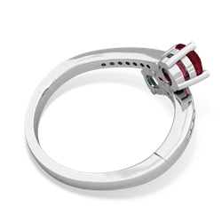 Lab Ruby Channel Set Two Stone 14K White Gold ring R5303