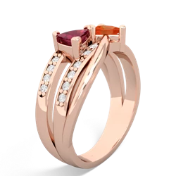 Lab Ruby Bowtie 14K Rose Gold ring R2360