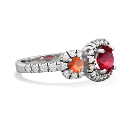 Lab Ruby Regal Halo 14K White Gold ring R5350