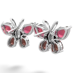 Lab Ruby Butterfly 14K White Gold earrings E2215