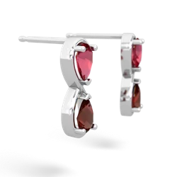 Lab Ruby Infinity 14K White Gold earrings E5050