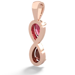 Lab Ruby Infinity 14K Rose Gold pendant P5050