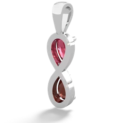 Lab Ruby Infinity 14K White Gold pendant P5050