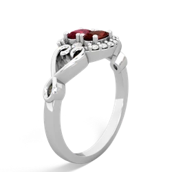 Lab Ruby Love Nest 14K White Gold ring R5860