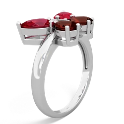 Lab Ruby Butterfly 14K White Gold ring R2215