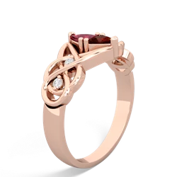 Lab Ruby Keepsake Celtic Knot 14K Rose Gold ring R5300