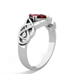 Lab Ruby Keepsake Celtic Knot 14K White Gold ring R5300