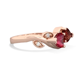Lab Ruby Floral Elegance 14K Rose Gold ring R5790