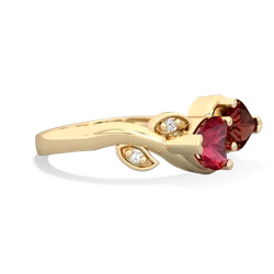 Lab Ruby Floral Elegance 14K Yellow Gold ring R5790