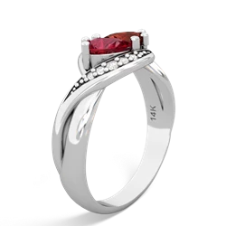 Lab Ruby Summer Winds 14K White Gold ring R5342