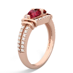 Lab Ruby Art-Deco Keepsake 14K Rose Gold ring R5630