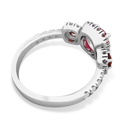 Lab Ruby Regal Halo 14K White Gold ring R5350