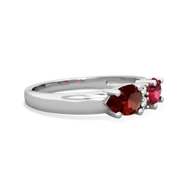 Lab Ruby Pear Bowtie 14K White Gold ring R0865