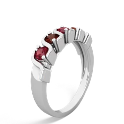 Lab Ruby Anniversary Band 14K White Gold ring R2089