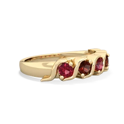 Lab Ruby Anniversary Band 14K Yellow Gold ring R2089