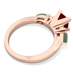 Lab Ruby 6Mm Princess Eternal Embrace Engagement 14K Rose Gold ring C2002