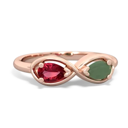 Lab Ruby Infinity 14K Rose Gold ring R5050