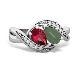 Lab Ruby Summer Winds 14K White Gold ring R5342