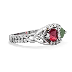 Lab Ruby Sparkling Celtic Knot 14K White Gold ring R2645