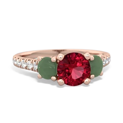 Lab Ruby Pave Trellis 14K Rose Gold ring R5500