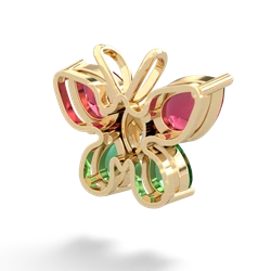 Lab Ruby Butterfly 14K Yellow Gold pendant P2215