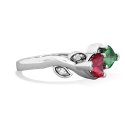 Lab Ruby Floral Elegance 14K White Gold ring R5790