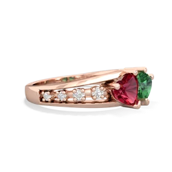 Lab Ruby Heart To Heart 14K Rose Gold ring R3342