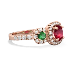 Lab Ruby Regal Halo 14K Rose Gold ring R5350