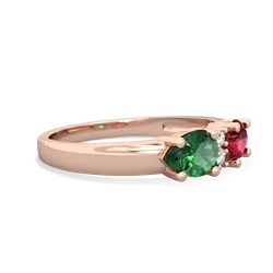 Lab Ruby Pear Bowtie 14K Rose Gold ring R0865