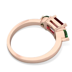 Lab Ruby Three Stone 14K Rose Gold ring R5235