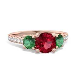 Lab Ruby Pave Trellis 14K Rose Gold ring R5500