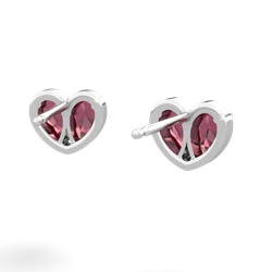 Lab Ruby 'Our Heart' 14K White Gold earrings E5072