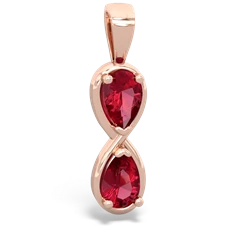 Lab Ruby Infinity 14K Rose Gold pendant P5050