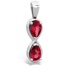 Lab Ruby Infinity 14K White Gold pendant P5050