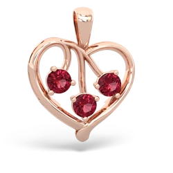 Garnet Glowing Heart 14K Rose Gold pendant P2233