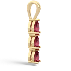 Pink Tourmaline Dew Drops 14K Yellow Gold pendant P2251