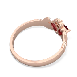 Lab Ruby 'Our Heart' Claddagh 14K Rose Gold ring R2388