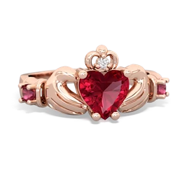 White Topaz Claddagh Keepsake 14K Rose Gold ring R5245