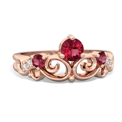 Lab Emerald Crown Keepsake 14K Rose Gold ring R5740