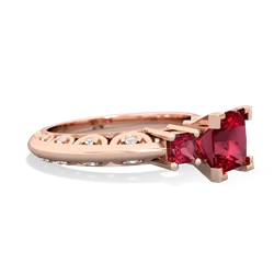 Lab Ruby Eternal Embrace Engagement 14K Rose Gold ring C2001